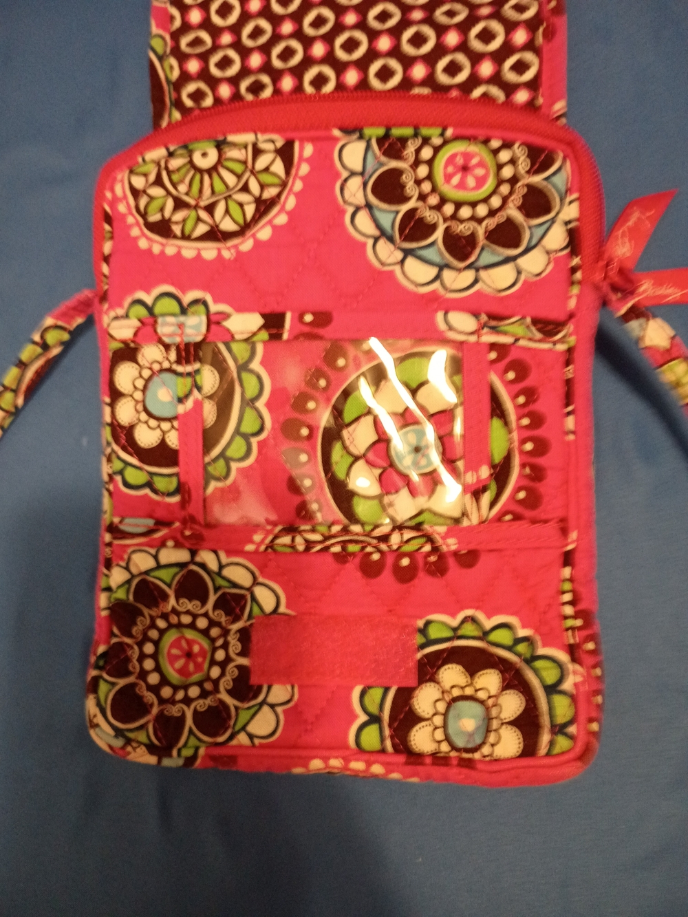 Vera Bradley Mini Hipster Crossbody Bag Pink Petal Pattern - Picture 2 of 5
